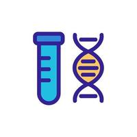 vetor de ícone de tubo de ensaio de DNA. ilustração de símbolo de contorno isolado