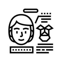 estrutura da ilustração em vetor de ícone de linha de identificação de rosto de trabalho
