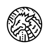 dragão horóscopo chinês linha animal ícone ilustração vetorial vetor