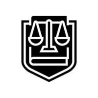símbolo de lei com ilustração vetorial de ícone de glifo de escalas vetor