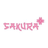 modelo de vetor de logotipo de flor de sakura rosa