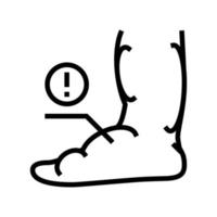ilustração em vetor ícone de linha de problema de saúde de perna crítica edema de perna