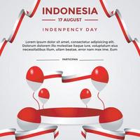 modelo de postagem de mídia social de tema do dia da independência da indonésia vetor