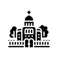 templo catedral orando construindo ilustração em vetor ícone glifo