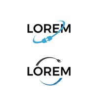 dois conjuntos de logotipos de empresas elétricas modernas vetor