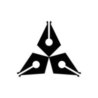 modelo de vetor de logotipo de três canetas