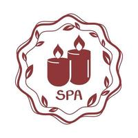 emblema de spa com velas vetor