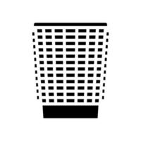 ilustração em vetor de ícone de glifo de lixo de cesto de lixo de malha