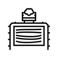 ilustração em vetor ícone de linha de máquina de prancha de madeira de secagem