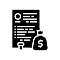 ilustração em vetor ícone de glifo de dicionário de lei de orçamento