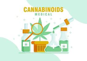 ilustração de canabinóides. médica de ilustração plana de cannabis. estilo de design plano. cor moderna dos cuidados de saúde. vetor eps 10