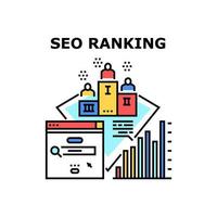 ilustração de cor de conceito de vetor de classificação seo