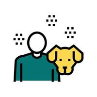 ilustração vetorial de ícone de cor de dono de cachorro vetor