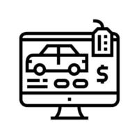 comprar ilustração vetorial de ícone de linha on-line de carro vetor