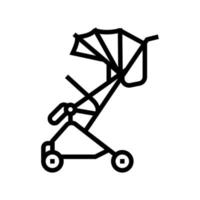 carrinho de passeio ilustração em vetor ícone de linha de bebê