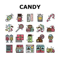 vetor de conjunto de ícones de coleção de produtos de loja de doces
