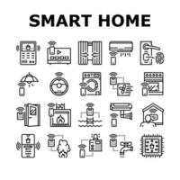 conjunto de ícones de coleção de equipamentos domésticos inteligentes vetor