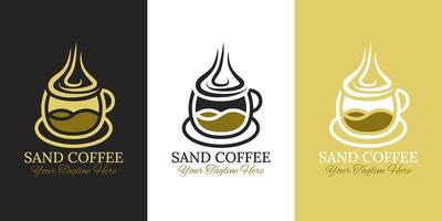 café de areia. design de logotipo de café vetor