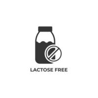 sinal de vetor de símbolo livre de lactose é isolado em um fundo branco. cor do ícone editável.