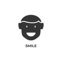 sinal de vetor de símbolo de sorriso é isolado em um fundo branco. cor do ícone editável.