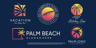 coleção de design de logotipo de palma com ideia de conceito de elemento criativo vetor