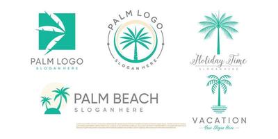 coleção de design de logotipo de palma com ideia de conceito de elemento criativo vetor