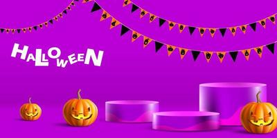 pódio para evento de halloween. use para exibição e palco para promoção ou desconto vetor