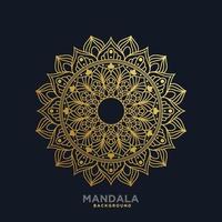 fundo de design de mandala ornamental de luxo na cor dourada. vetor