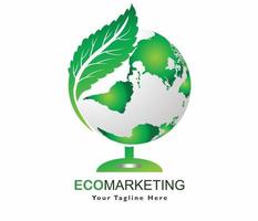 logotipo de marketing ecológico ir logotipo verde logotipo favorável ao meio ambiente vetor