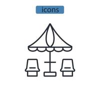 ícones de praia símbolo elementos vetoriais para web infográfico vetor
