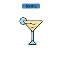 ícones de coquetel simbolizam elementos vetoriais para infográfico web vetor