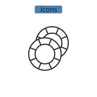 ícones lifeboy simbolizam elementos vetoriais para infográfico web vetor