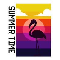 ilustração vetorial de flamingo no verão perfeito para impressão, etc. vetor
