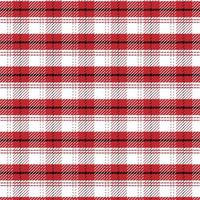 padrão sem costura xadrez xadrez tecido escocês vermelho e branco vetor