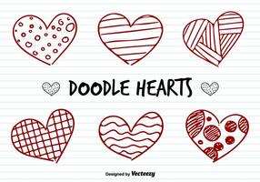 Vetores do Doodle dos corações do amor