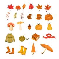 coleção de conjunto de vibrações de outono desenhadas à mão vetor