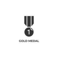 sinal de vetor de símbolo de medalha de ouro é isolado em um fundo branco. cor do ícone editável.