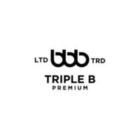 design de ícone de logotipo de letra triplo b bbb vetor