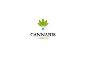 ideia de inspiração de vetor de ilustração de design de logotipo de óleo de cannabis plana