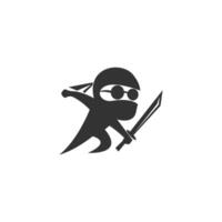 ilustração de design de ícone de logotipo ninja vetor