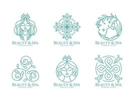 coleção de logotipos de beleza e spa vetor
