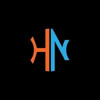 design criativo do logotipo da letra hn com gráfico vetorial, design de logotipo simples e moderno abc. vetor