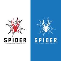 ícones vetoriais de logotipo de aranha e teia de aranha, animais fazendo ninhos, para halloween, fantasias vetor