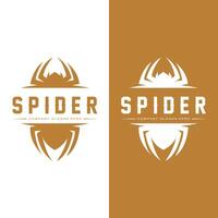 ícones vetoriais de logotipo de aranha e teia de aranha, animais fazendo ninhos, para halloween, fantasias vetor