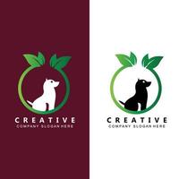 vetor de ícone de logotipo de cachorro, animal leal e fofo, inspiração, modelo