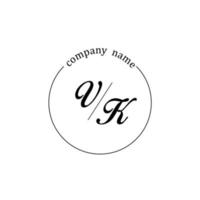 letra inicial do monograma do logotipo vk minimalista vetor