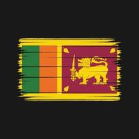 pinceladas de bandeira do sri lanka. bandeira nacional vetor