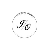 inicial jo logotipo monograma carta minimalista vetor