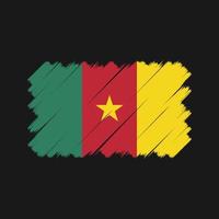 pincel de bandeira de camarões. bandeira nacional vetor
