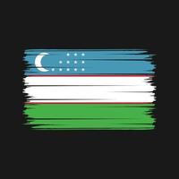 pinceladas de bandeira do uzbequistão. bandeira nacional vetor